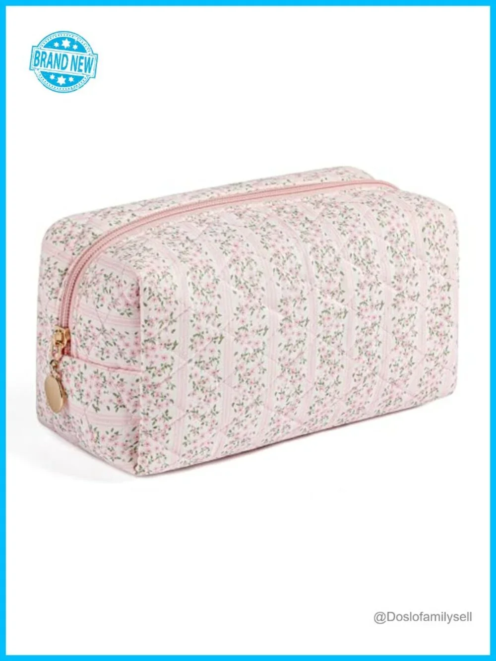 Travel Cosmetic Bag Zipper Makeup Pouch Floral Toiletry Organizer Large Capacity